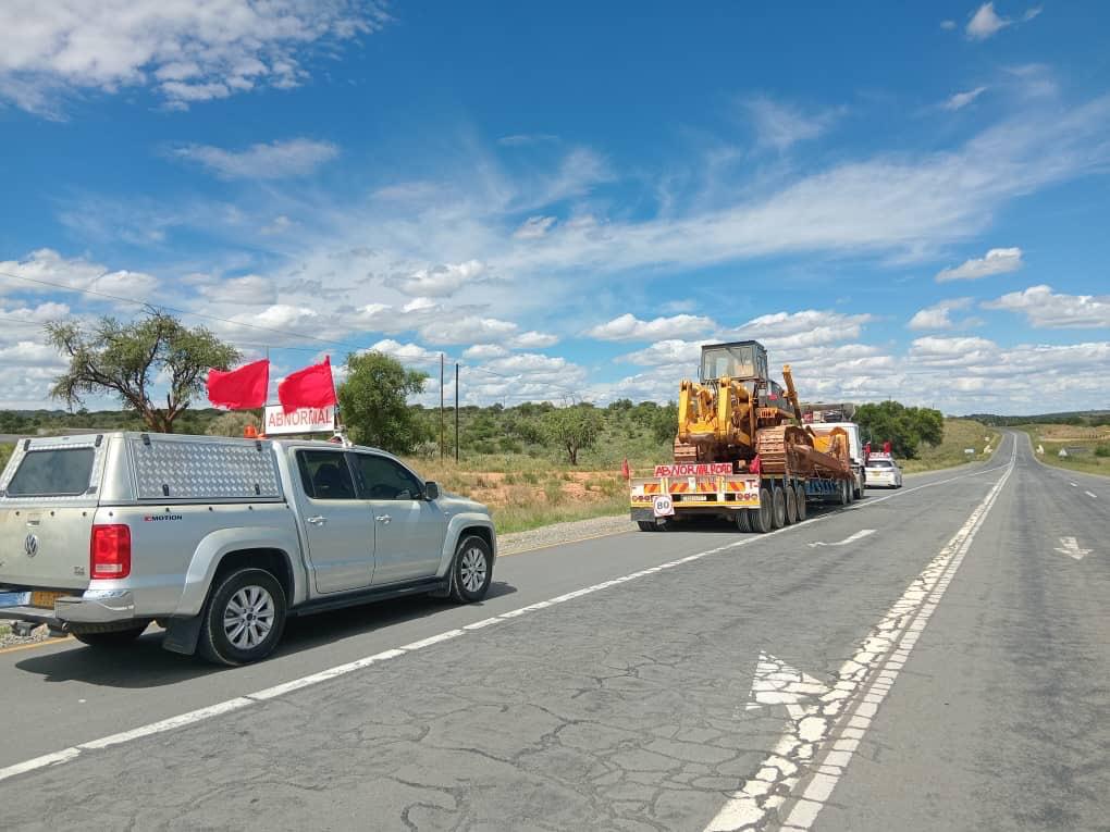 MISGANA abnormal load convoy on open road through Botswana